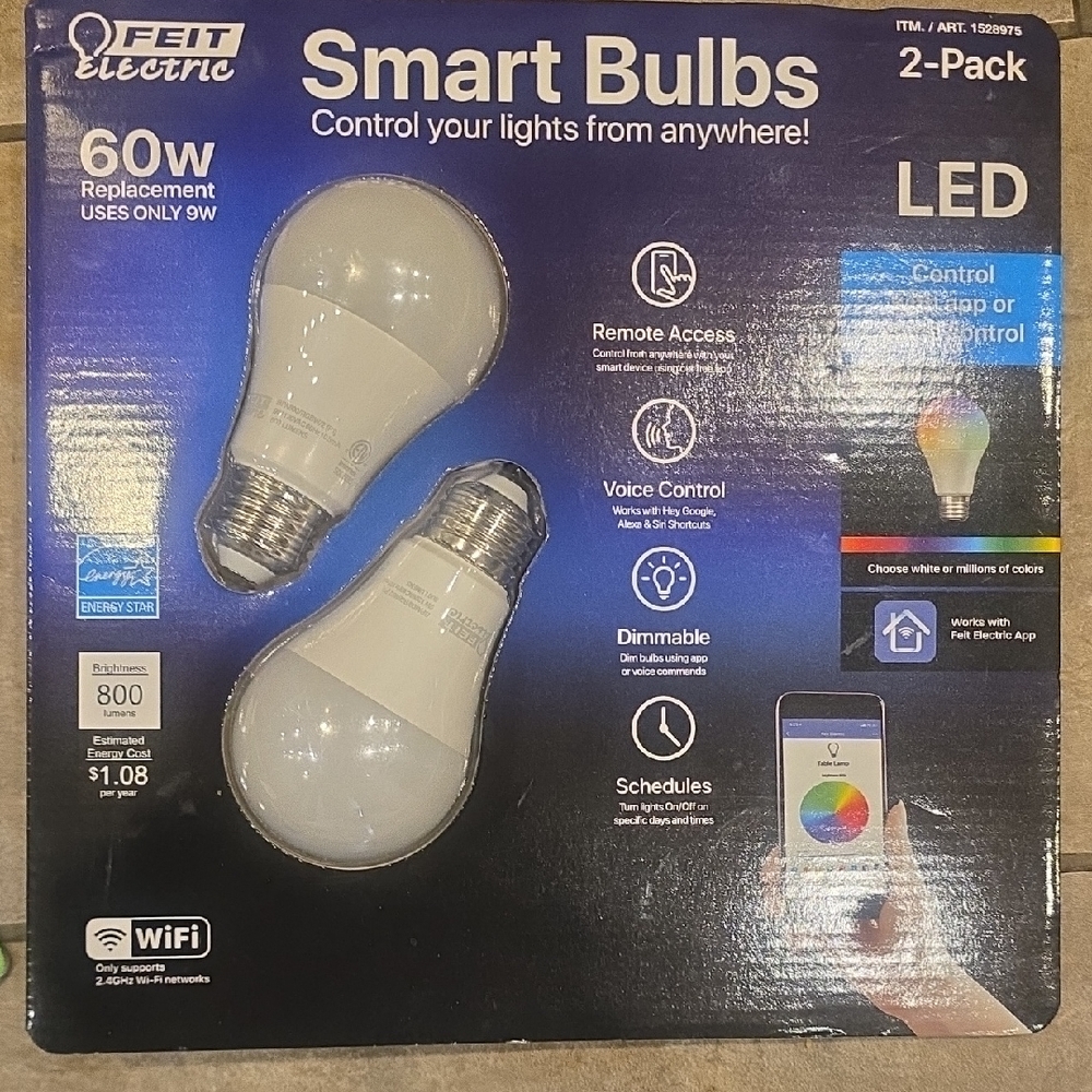 Feit Electric Smart LED Bulbs 2-Pack